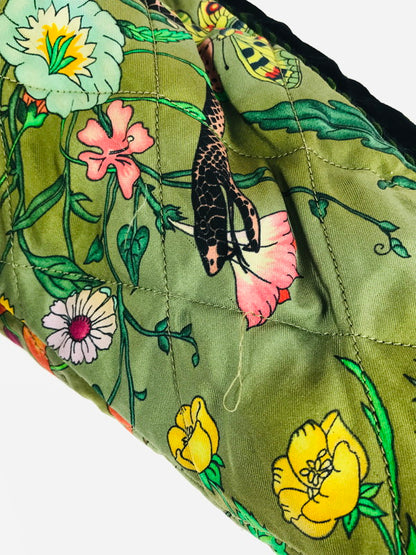 【中古品】【メンズ】 GUCCI グッチ 18SS FLORA SNAKE BOMBER JACKET フローラ スネーク ボンバージャケット 中綿ジャケット アウター 183-240905-hi-6-tag サイズ：44 カラー：カーキ 万代Net店