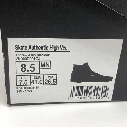 【中古美品】【メンズ】 VANS × ANDREW ALLEN バンズ アンドリュー アレン SKATE AUTHENTIC HIGH VN000D901OJ スケート オーセンティック ハイ スニーカー シューズ 靴 162-260914-rs-07-fur サイズ：26.5cm US8.5 カラー：ブラック 万代Net店