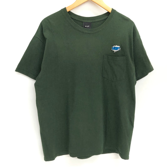 【中古品】【メンズ】 HUF ハフ S/S POCKET TEE ポケット付き 半袖 Tシャツ トップス 142-260626-rs-04-fur サイズ：L カラー：グリーン 万代Net店