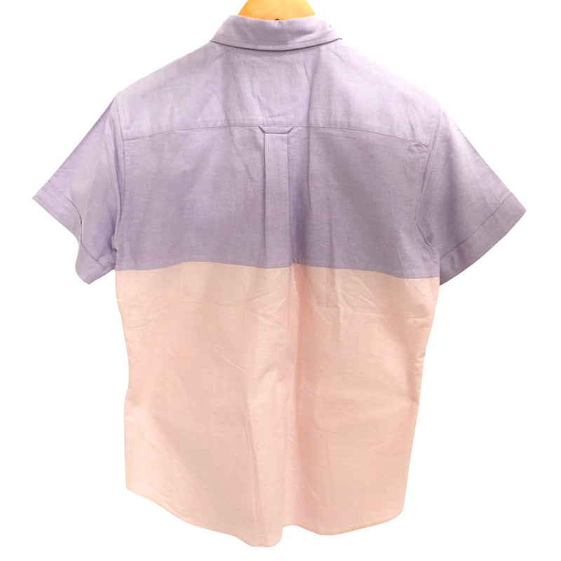 【現状渡し品】【メンズ】 HABANOS ハバノス バイカラー 半袖 シャツ トップス 古着 パステルカラー 140-251028-rs-04-fur サイズ：M カラー：ラベンダー/ピンク 万代Net店