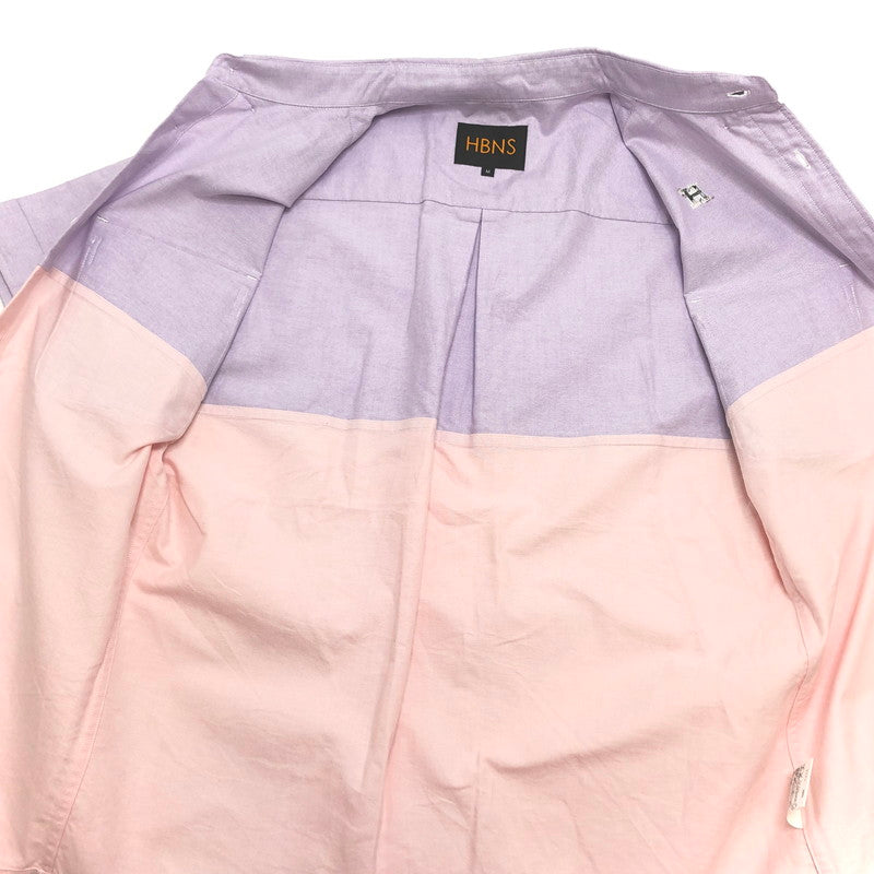 【現状渡し品】【メンズ】 HABANOS ハバノス バイカラー 半袖 シャツ トップス 古着 パステルカラー 140-251028-rs-04-fur サイズ：M カラー：ラベンダー/ピンク 万代Net店