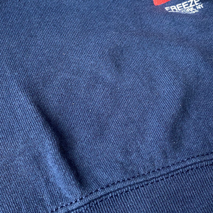 【中古品】【メンズ】 FRUIT OF THE LOOM フルーツオブザルーム USA製 FREEZE NEW YORK GRAPHIC SWEATSHIRT フリーズ ニューヨーク グラフィック スウェットシャツ トップス 146-260815-kh-06-izu サイズ：L カラー：ネイビー 万代Net店