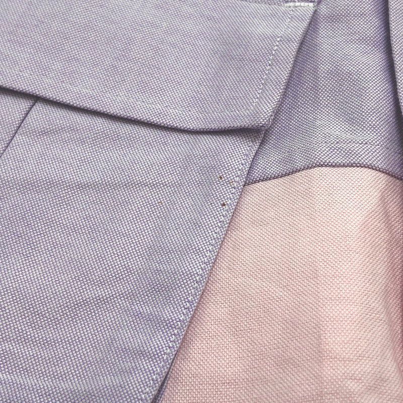 【現状渡し品】【メンズ】 HABANOS ハバノス バイカラー 半袖 シャツ トップス 古着 パステルカラー 140-251028-rs-04-fur サイズ：M カラー：ラベンダー/ピンク 万代Net店