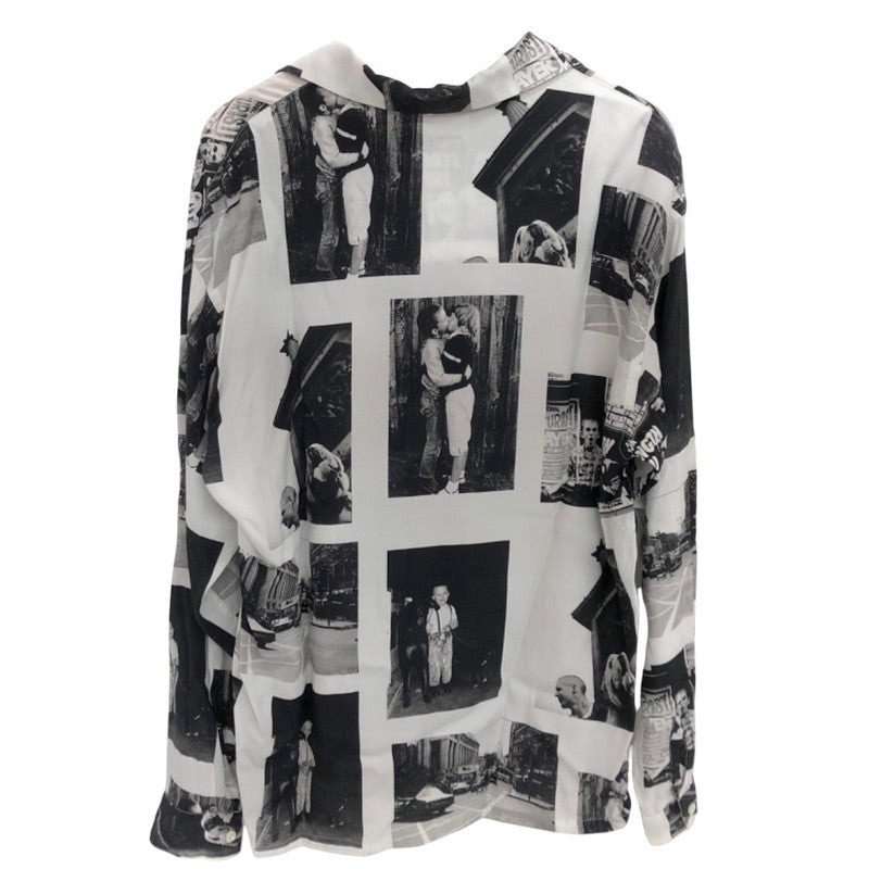 【現状渡し品】【メンズ】 F-LAGSTUF-F フラグスタフ L/S PHOTO SHIRTS 21SS-FS×GW-02 総柄 長袖 シャツ トップス 140-260403-rs-03-fur サイズ：M カラー：ホワイト/ブラック 万代Net店