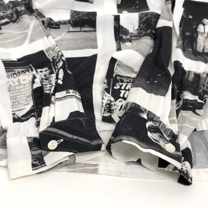 【現状渡し品】【メンズ】 F-LAGSTUF-F フラグスタフ L/S PHOTO SHIRTS 21SS-FS×GW-02 総柄 長袖 シャツ トップス 140-260403-rs-03-fur サイズ：M カラー：ホワイト/ブラック 万代Net店