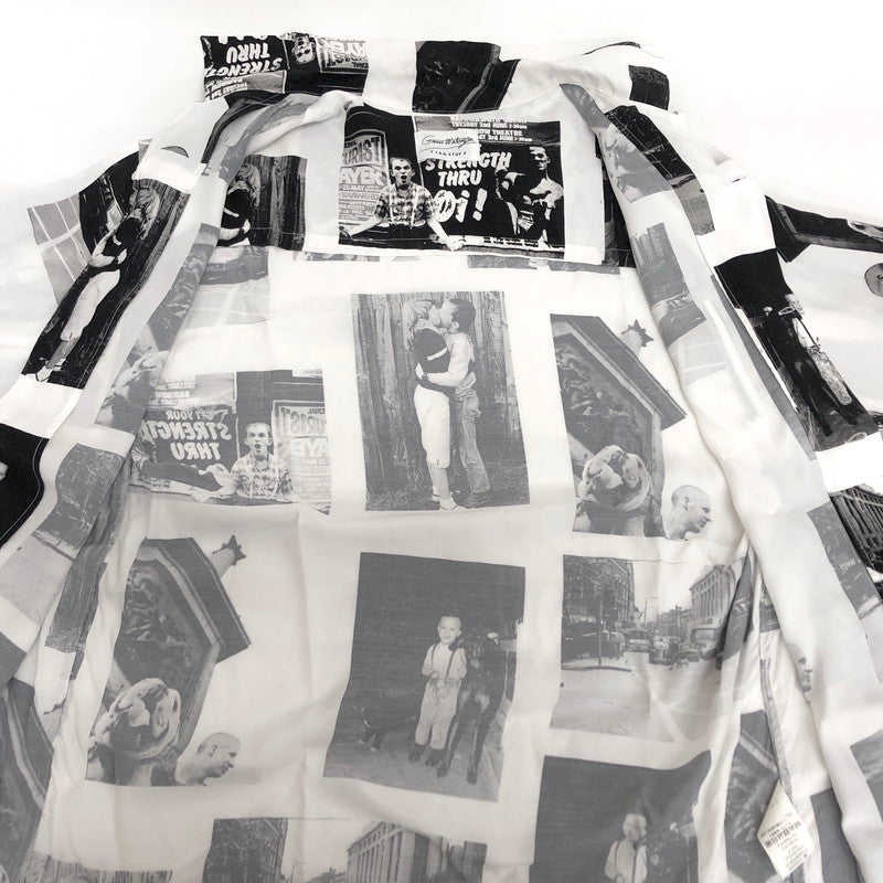 【現状渡し品】【メンズ】 F-LAGSTUF-F フラグスタフ L/S PHOTO SHIRTS 21SS-FS×GW-02 総柄 長袖 シャツ トップス 140-260403-rs-03-fur サイズ：M カラー：ホワイト/ブラック 万代Net店