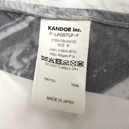 【現状渡し品】【メンズ】 F-LAGSTUF-F フラグスタフ L/S PHOTO SHIRTS 21SS-FS×GW-02 総柄 長袖 シャツ トップス 140-260403-rs-03-fur サイズ：M カラー：ホワイト/ブラック 万代Net店
