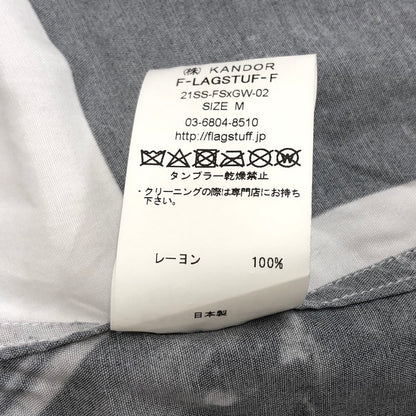 【現状渡し品】【メンズ】 F-LAGSTUF-F フラグスタフ L/S PHOTO SHIRTS 21SS-FS×GW-02 総柄 長袖 シャツ トップス 140-260403-rs-03-fur サイズ：M カラー：ホワイト/ブラック 万代Net店