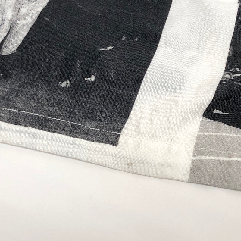 【現状渡し品】【メンズ】 F-LAGSTUF-F フラグスタフ L/S PHOTO SHIRTS 21SS-FS×GW-02 総柄 長袖 シャツ トップス 140-260403-rs-03-fur サイズ：M カラー：ホワイト/ブラック 万代Net店