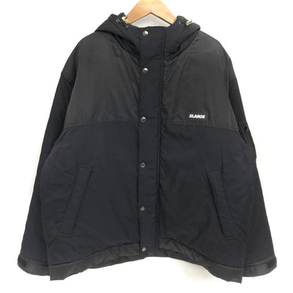 【現状渡し品】【メンズ】 XLARGE エクストララージ NYLON HOODED JACKET 101224021003 フードジャケット 中綿 アウター ストリート系 142-251029-rs-03-fur サイズ：XL カラー：ブラック 万代Net店