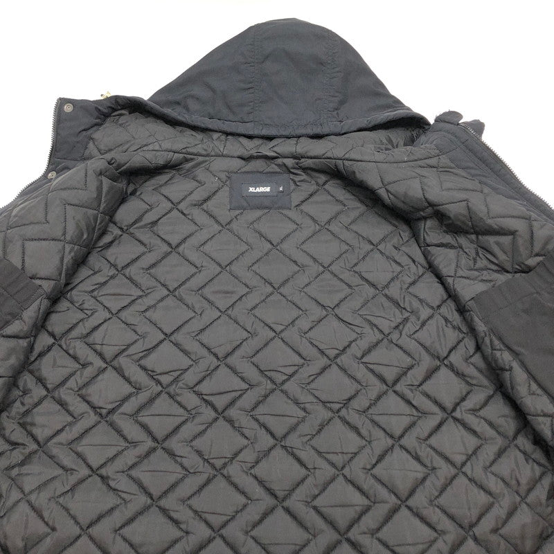 【現状渡し品】【メンズ】 XLARGE エクストララージ NYLON HOODED JACKET 101224021003 フードジャケット 中綿 アウター ストリート系 142-251029-rs-03-fur サイズ：XL カラー：ブラック 万代Net店