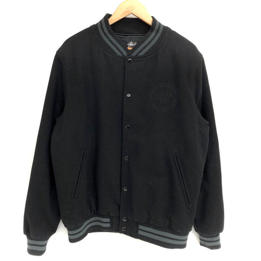 【現状渡し品】【メンズ】 STUSSY ステューシー Stock Varsity Jacket 115300 スタジアムジャケット スタジャン アウター ストリート系 142-251029-rs-04-fur サイズ：M カラー：ブラック 万代Net店