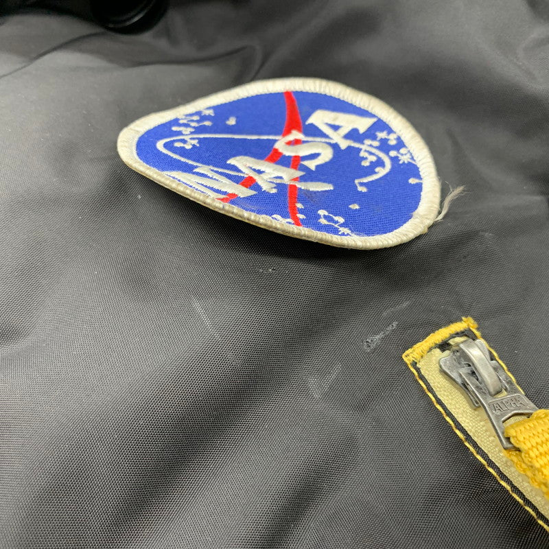 【中古品】 ALPHA INDUSTRIES アルファインダストリーズ 20603 NASA WAPPEN FLIGHT JACKET ナサ ワッペン フライト ジャケット アウター 145-250929-izu サイズ：L カラー：ブラック 万代Net店
