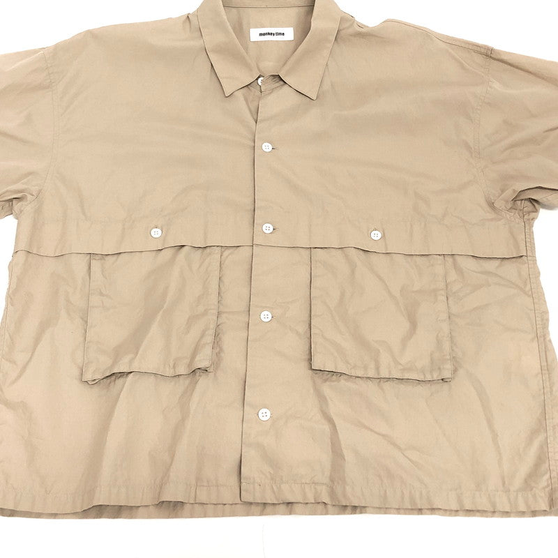 【ジャンク品】【メンズ】 monkey time モンキータイム BROAD MACKINAW REG SS 8316-149-0200 半袖 シャツ オーバーサイズ トップス UNITED ARROWS 147-251030-rs-07-fur サイズ：1 カラー：ベージュ 万代Net店