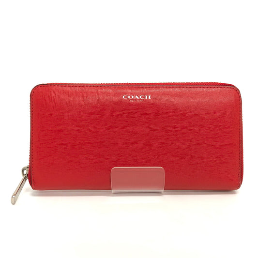 【中古品】【レディース】 COACH コーチ LONG WALLET 49355 ラウンドファスナー ロングウォレット 長財布 181-260917-rs-05-fur カラー：レッド 万代Net店
