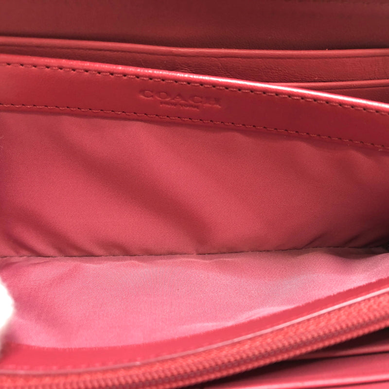 【中古品】【レディース】 COACH コーチ LONG WALLET 49355 ラウンドファスナー ロングウォレット 長財布 181-260917-rs-05-fur カラー：レッド 万代Net店