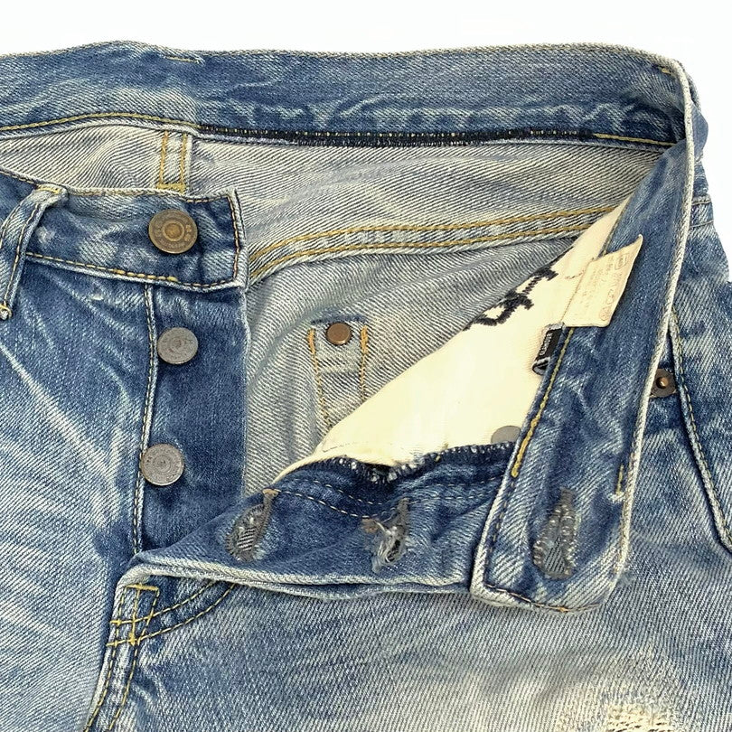 【現状渡し品】【メンズ】 HYSTERIC GLAMOUR ヒステリックグラマー リペア加工デニム ボトムス 151-251227-yu-07-fur サイズ：28 カラー：インディゴ 万代Net店