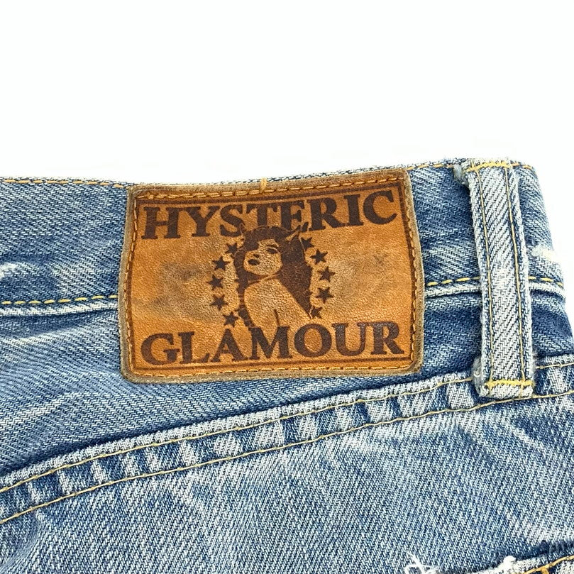 【現状渡し品】【メンズ】 HYSTERIC GLAMOUR ヒステリックグラマー リペア加工デニム ボトムス 151-251227-yu-07-fur サイズ：28 カラー：インディゴ 万代Net店