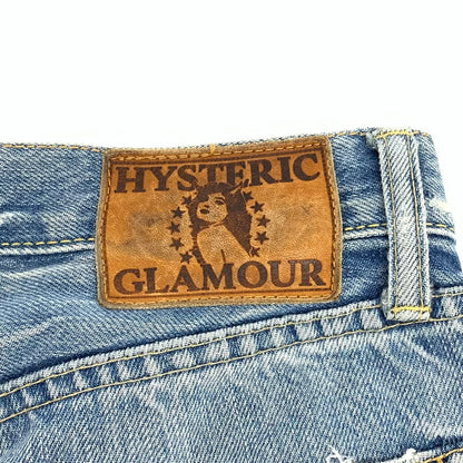 【現状渡し品】【メンズ】 HYSTERIC GLAMOUR ヒステリックグラマー リペア加工デニム ボトムス 151-251227-yu-07-fur サイズ：28 カラー：インディゴ 万代Net店
