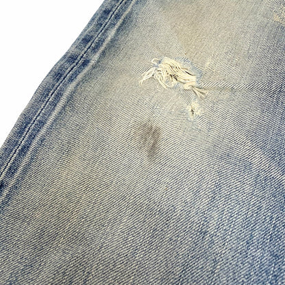 【現状渡し品】【メンズ】 HYSTERIC GLAMOUR ヒステリックグラマー リペア加工デニム ボトムス 151-251227-yu-07-fur サイズ：28 カラー：インディゴ 万代Net店