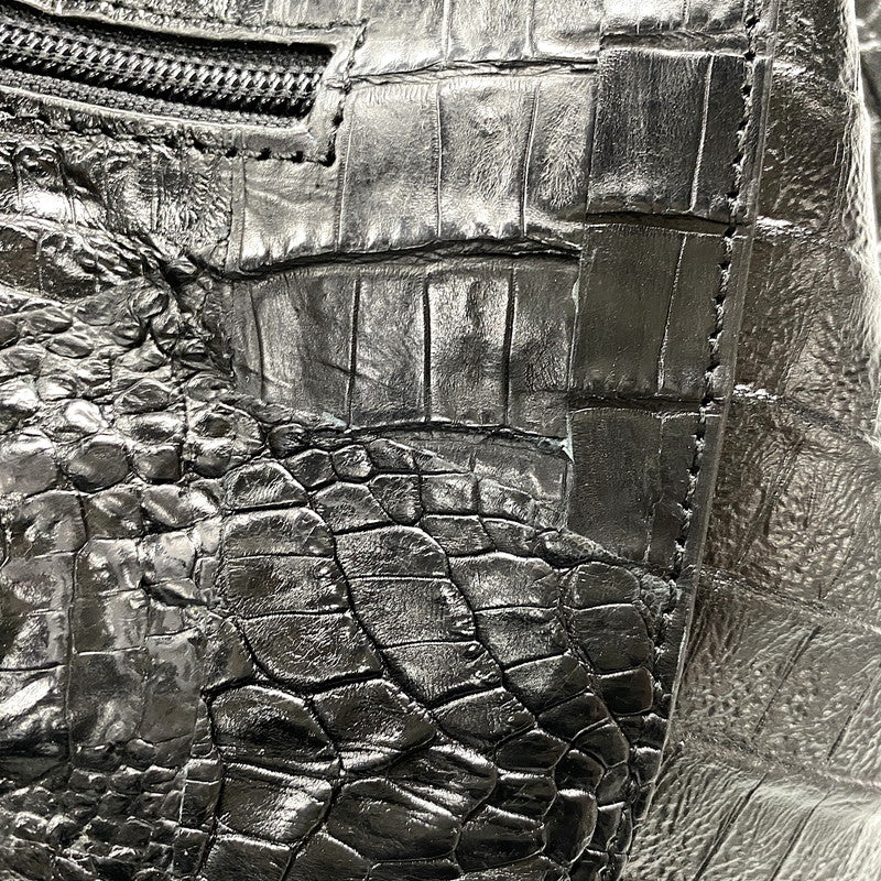 【中古品】【レディース】 UNKNOWN CAIMAN GENUINE HAND BAG ハンド バッグ カバン 188-260704-kh-07-izu カラー：ブラック 万代Net店