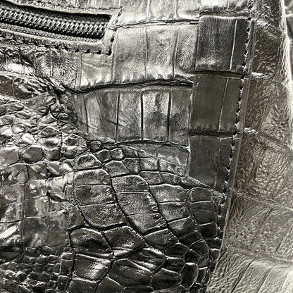 【中古品】【レディース】 UNKNOWN CAIMAN GENUINE HAND BAG ハンド バッグ カバン 188-260704-kh-07-izu カラー：ブラック 万代Net店