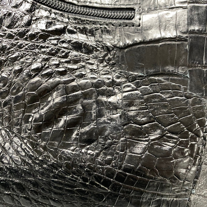 【中古品】【レディース】 UNKNOWN CAIMAN GENUINE HAND BAG ハンド バッグ カバン 188-260704-kh-07-izu カラー：ブラック 万代Net店