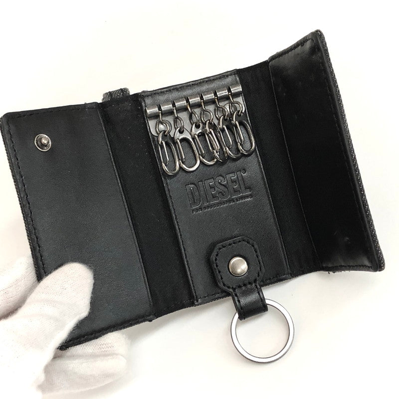 【現状渡し品】【メンズ】 DIESEL ディーゼル KEYCASE II X09001 6連 キーケース デニム地 鍵入れ 208-250723-rs-01-fur カラー：ブラックデニム 万代Net店