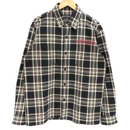 【中古品】【メンズ】 SOFTMACHINE ソフトマシーン L/S SHIRT チェックシャツ 長袖 トップス 古着 142-260917-rs-10-fur サイズ：L カラー：ブラック/オフホワイト 万代Net店