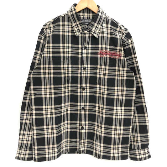 【中古品】【メンズ】 SOFTMACHINE ソフトマシーン L/S SHIRT チェックシャツ 長袖 トップス 古着 142-260917-rs-10-fur サイズ：L カラー：ブラック/オフホワイト 万代Net店