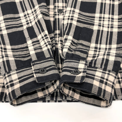 【中古品】【メンズ】 SOFTMACHINE ソフトマシーン L/S SHIRT チェックシャツ 長袖 トップス 古着 142-260917-rs-10-fur サイズ：L カラー：ブラック/オフホワイト 万代Net店