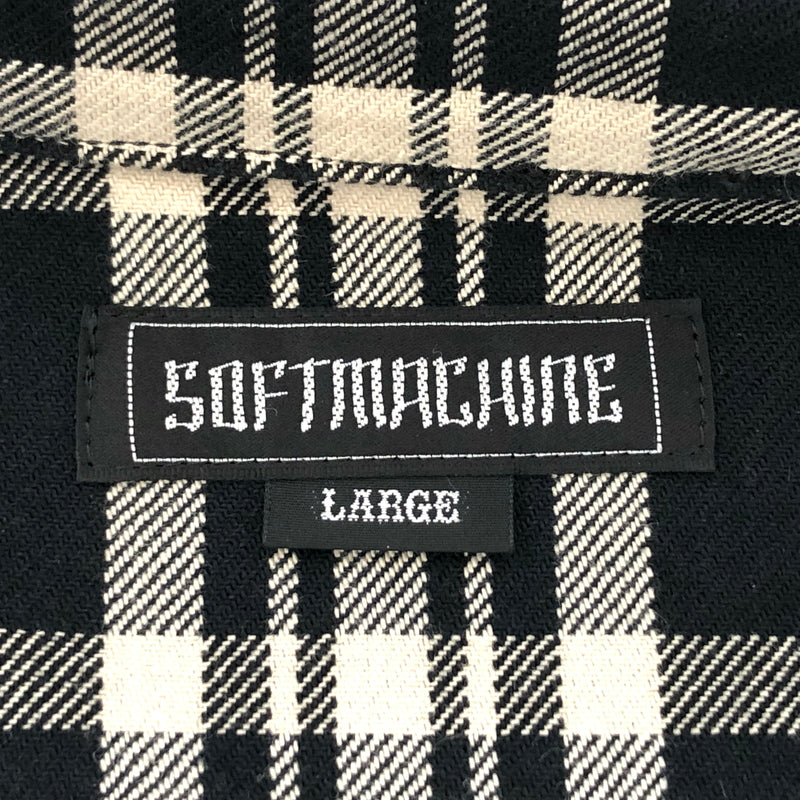 【中古品】【メンズ】 SOFTMACHINE ソフトマシーン L/S SHIRT チェックシャツ 長袖 トップス 古着 142-260917-rs-10-fur サイズ：L カラー：ブラック/オフホワイト 万代Net店