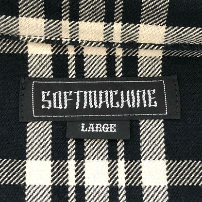 【中古品】【メンズ】 SOFTMACHINE ソフトマシーン L/S SHIRT チェックシャツ 長袖 トップス 古着 142-260917-rs-10-fur サイズ：L カラー：ブラック/オフホワイト 万代Net店
