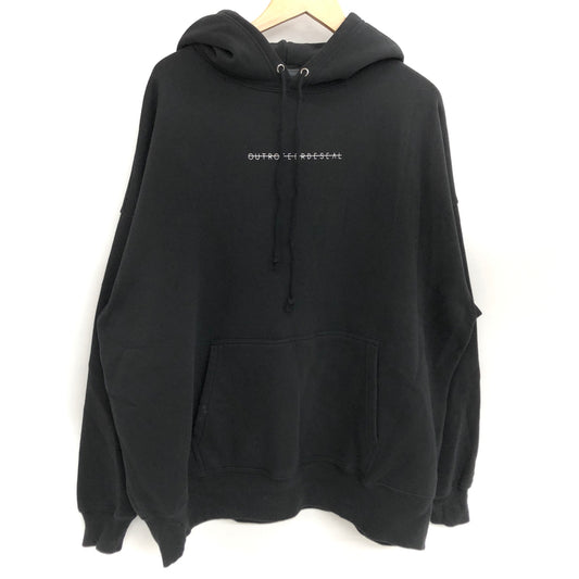 【中古品】【メンズ】 OUTRO-feer de seal- アウトロフィールデシール Gerbera Oversize Hoodie ガーベラ バックプリント フーディー パーカー 長袖 トップス 古着 147-260917-rs-11-fur サイズ：F カラー：ブラック 万代Net店