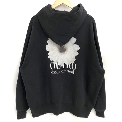 【中古品】【メンズ】 OUTRO-feer de seal- アウトロフィールデシール Gerbera Oversize Hoodie ガーベラ バックプリント フーディー パーカー 長袖 トップス 古着 147-260917-rs-11-fur サイズ：F カラー：ブラック 万代Net店
