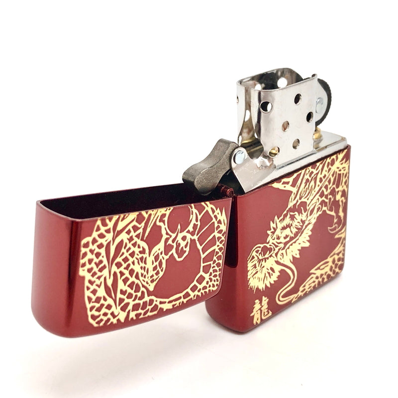 【中古美品】【メンズ/レディース】 ZIPPO ジッポ RED DRAGON G オイルライター 和柄 龍 206-260924-rs-01-fur カラー：レッド 万代Net店