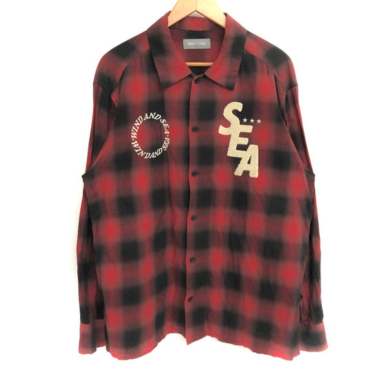 【中古品】【メンズ】 WIND AND SEA ウィンダンシー L/S SHIRT WDS-BYT-RS-06 チェックシャツ 長袖 トップス ストリート系 142-251105-rs-01-fur サイズ：M カラー：レッド 万代Net店
