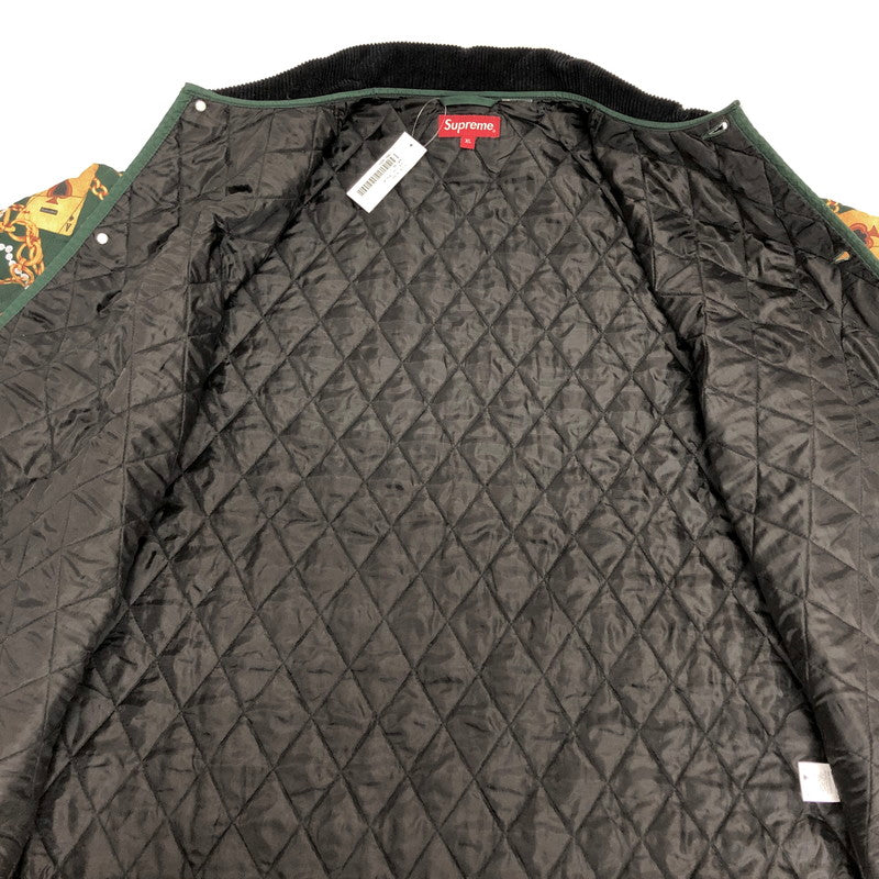 【中古品】【メンズ】 Supreme シュプリーム 20AW Chains Quilted Jacket チェーン キルト ジャケット ブルゾン アウター 149-251031-rs-03-fur サイズ：XL カラー：グリーン 万代Net店