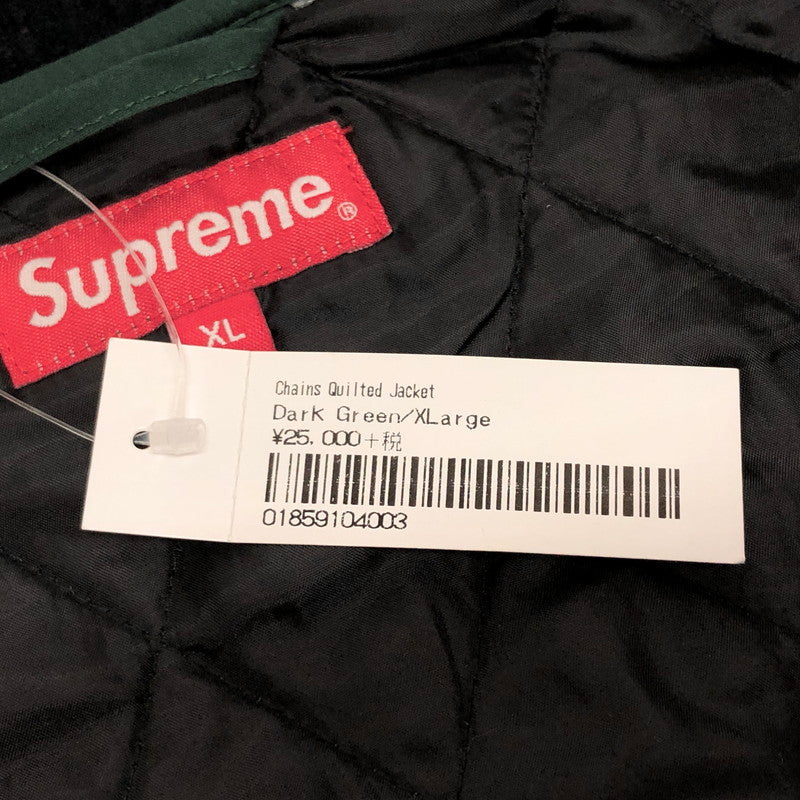 【中古品】【メンズ】 Supreme シュプリーム 20AW Chains Quilted Jacket チェーン キルト ジャケット ブルゾン アウター 149-251031-rs-03-fur サイズ：XL カラー：グリーン 万代Net店