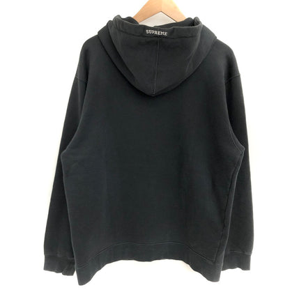 【中古品】【メンズ】 Supreme シュプリーム × NIKE ナイキ Leather Applique Hooded Sweatshirt FA190408MXP レザーアップリケ パーカー フーディ 長袖 トップス 149-260401-hn-02-fur サイズ：L カラー：ブラック 万代Net店