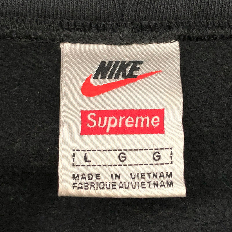 【中古品】【メンズ】 NIKE ナイキ × Supreme Leather Applique Hooded Sweatshirt FA190408MXP パーカー フーディ 長袖 トップス 149-251031-rs-04-fur サイズ：L カラー：ブラック 万代Net店