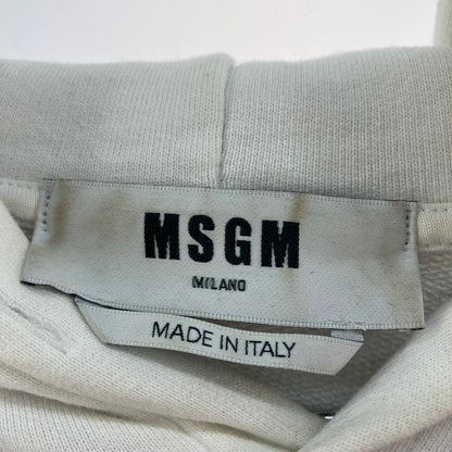 【現状渡し品】【メンズ】 MSGM 2000MM515 21AW PAINT LOGO PULLOVER HOODIE プルオーバー パーカー 142-251228-WA-01-iwa サイズ：XS カラー：ホワイト 万代Net店