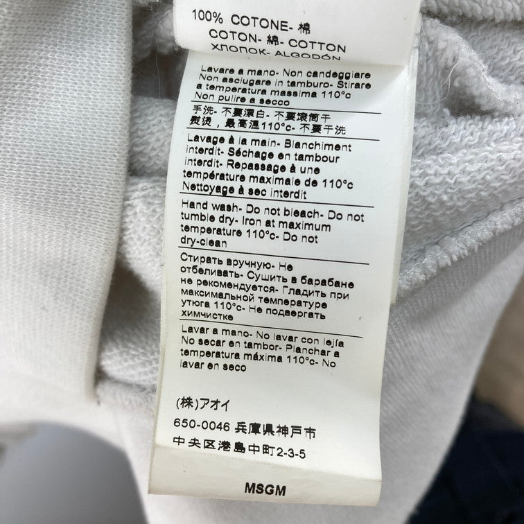 【現状渡し品】【メンズ】 MSGM 2000MM515 21AW PAINT LOGO PULLOVER HOODIE プルオーバー パーカー 142-251228-WA-01-iwa サイズ：XS カラー：ホワイト 万代Net店