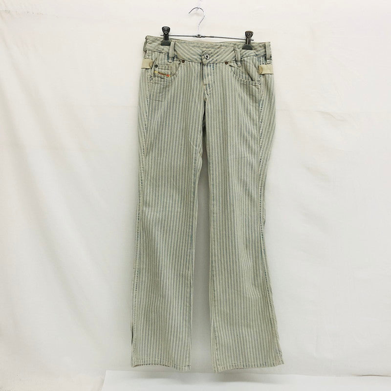 【現状渡し品】【レディース】 DIESEL ディーゼル RYOTH WASH n008DN ウォッシュ ストライプデニムパンツ ボトムス 152-250723-hn-06-fur サイズ：27 カラー：ホワイト/ブルー系 万代Net店