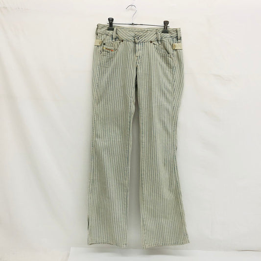 【現状渡し品】【レディース】 DIESEL ディーゼル RYOTH WASH n008DN ウォッシュ ストライプデニムパンツ ボトムス 152-250723-hn-06-fur サイズ：27 カラー：ホワイト/ブルー系 万代Net店