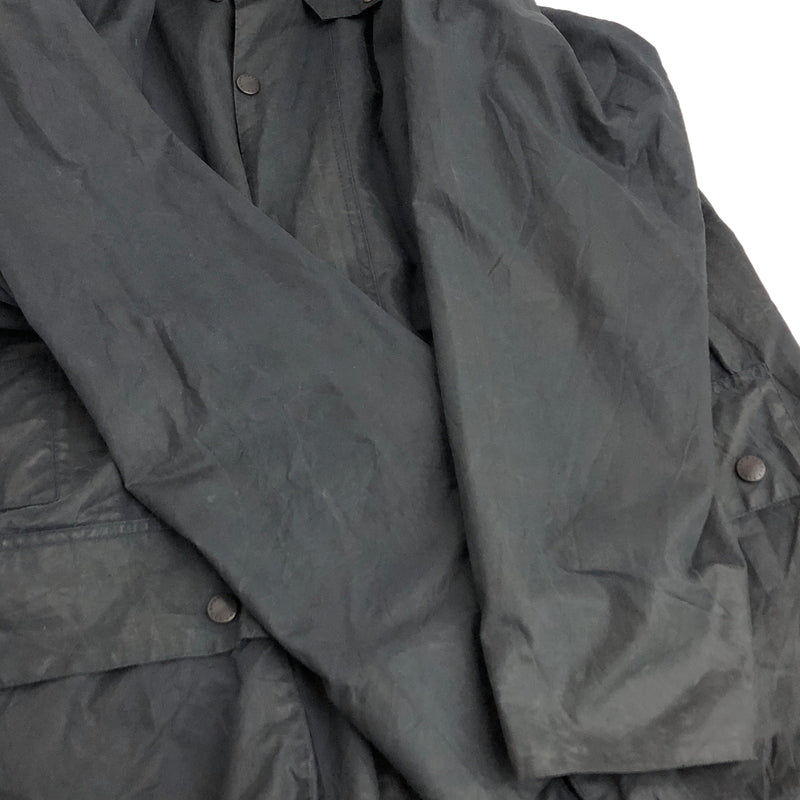 【現状渡し品】【メンズ】 BARBOUR バーブァー 90S BORDER OILED JACKET オイルジャケット 3ワラント 95年製 英国製 アウター 古着 ヴィンテージ 144-260630-rs-08-fur サイズ：C44/112CM カラー：ネイビー 万代Net店