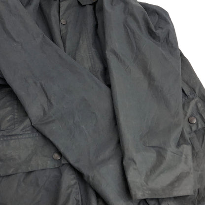 【現状渡し品】【メンズ】 BARBOUR バーブァー 90S BORDER OILED JACKET オイルジャケット 3ワラント 95年製 英国製 アウター 古着 ヴィンテージ 144-260630-rs-08-fur サイズ：C44/112CM カラー：ネイビー 万代Net店