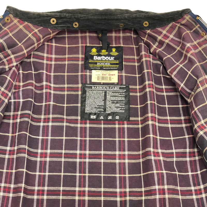 【現状渡し品】【メンズ】 BARBOUR バーブァー 90S BORDER OILED JACKET オイルジャケット 3ワラント 95年製 英国製 アウター 古着 ヴィンテージ 144-260630-rs-08-fur サイズ：C44/112CM カラー：ネイビー 万代Net店