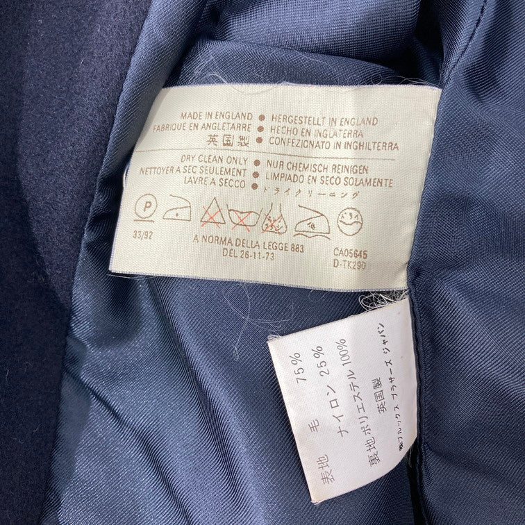 【中古品】【メンズ】 BROOK’S BROTHERS 英国製 黒銀タグ 70S ウールメルトンダブルブレストコート 146-251228-WA-03-iwa サイズ：38 カラー：ネイビー系 万代Net店