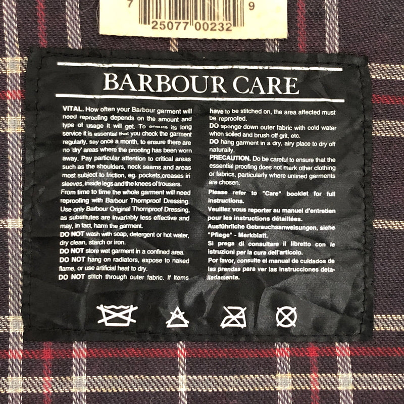 【現状渡し品】【メンズ】 BARBOUR バーブァー 90S BORDER OILED JACKET オイルジャケット 3ワラント 95年製 英国製 アウター 古着 ヴィンテージ 144-260630-rs-08-fur サイズ：C44/112CM カラー：ネイビー 万代Net店